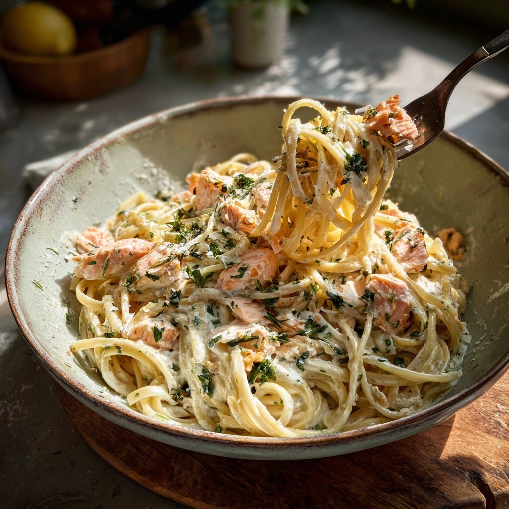 Creamy Salmon Spaghetti Delight