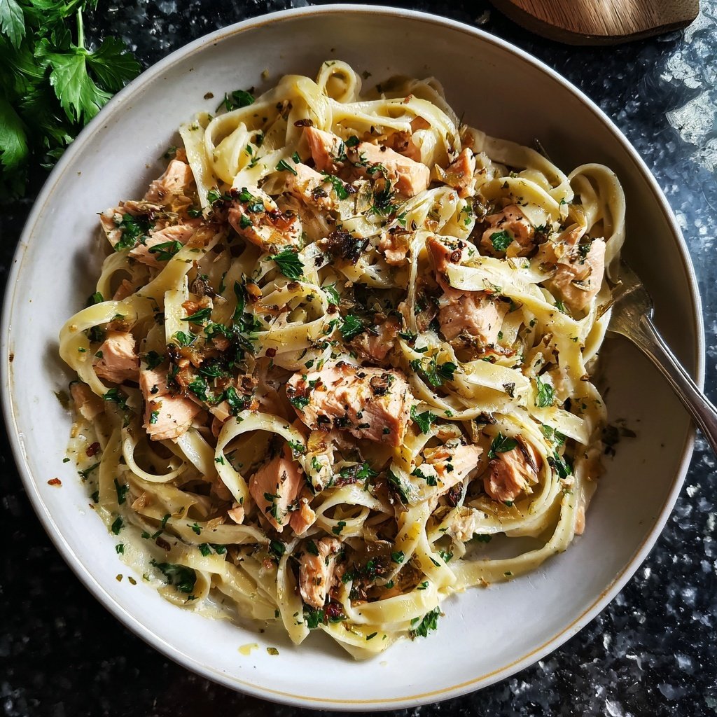 Stroganoff-Style Salmon Pasta