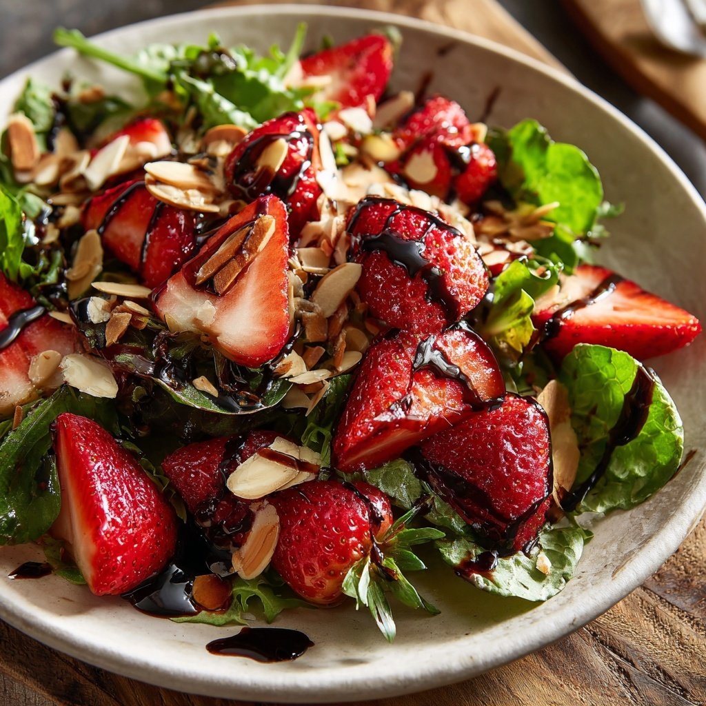 Balsamic Strawberry Salad with Almonds