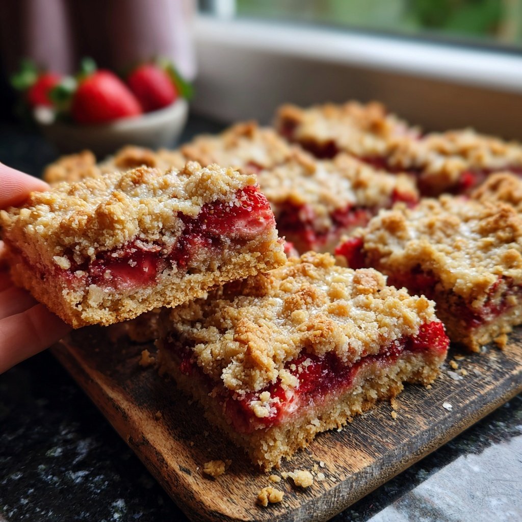 Strawberry Crumble Oat Bars