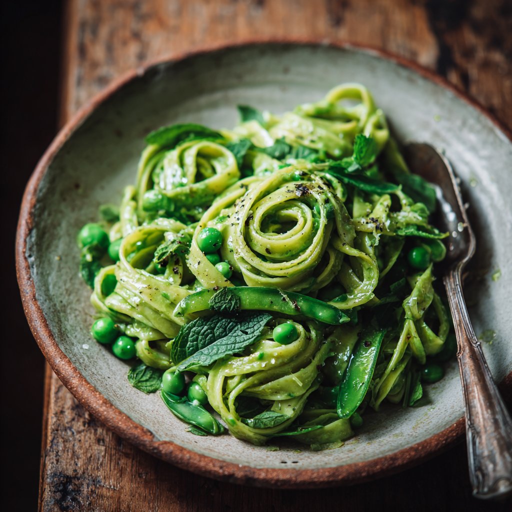 Sweet Pea and Mint Pasta